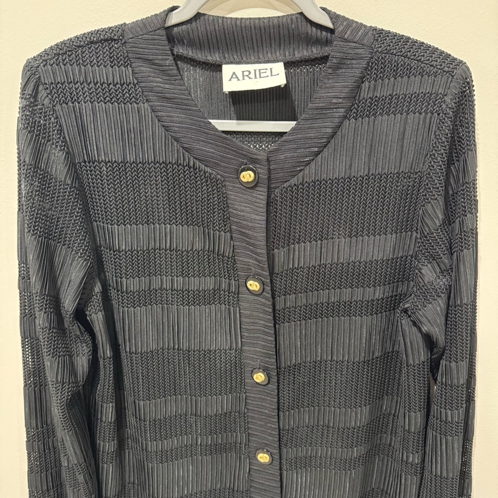 Ariel Timeless Luxury Black Cardigan‎ Size Small Black - Picture 2 of 5